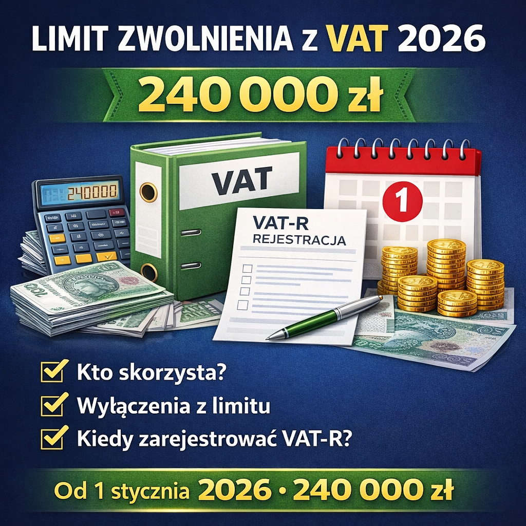 Limit zwolnienia z VAT w 2026 r. wynosi 240 000 zł